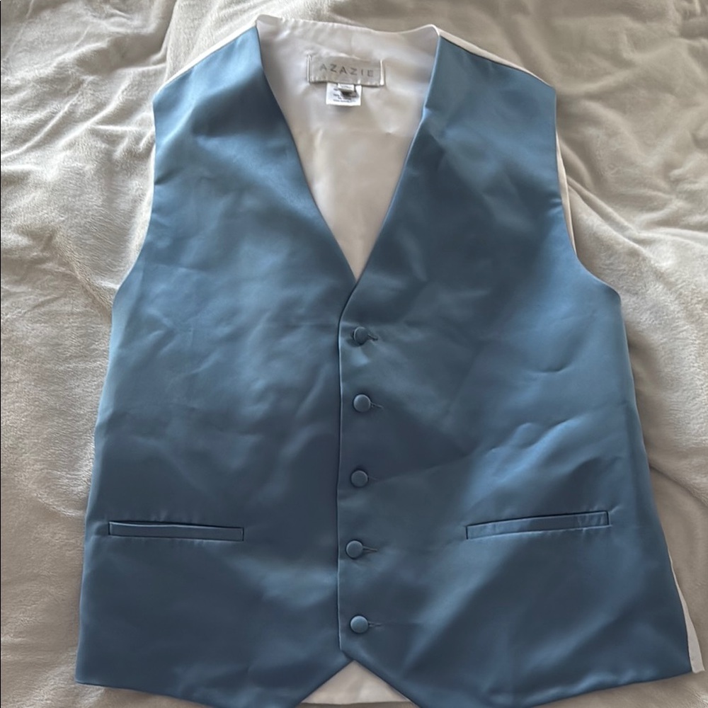 Azazie Steel Blue Matte Satin Vest